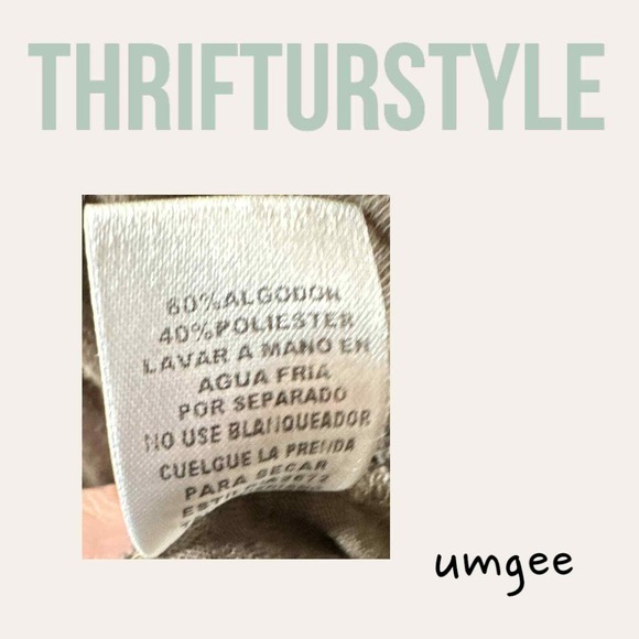 Umgee Tunic Top Olive Green Long Sleeve Fringed Hem Detail Casual Comfy - Picture 6 of 6